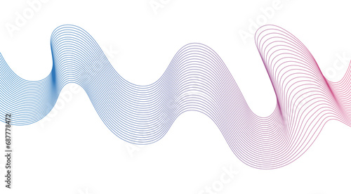 Flowing Wave Pattern Halftone Curve Shape on Transparent Background	