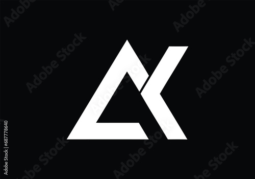 Initial monogram letter AK logo Design vector Template. AK Letter Logo Design. 