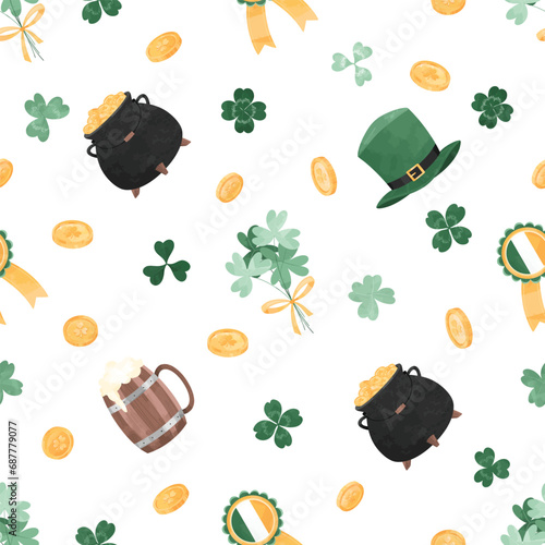 St. Patrick Invitation Seamless Pattern
