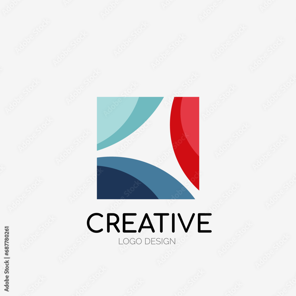 Modern abstract logo design. Geometric vector art. Clean overlapping lines and abstract shapes. Perfect for modern brand