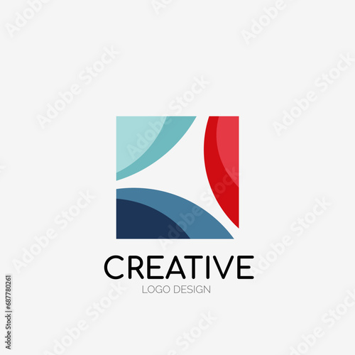 Modern abstract logo design. Geometric vector art. Clean overlapping lines and abstract shapes. Perfect for modern brand