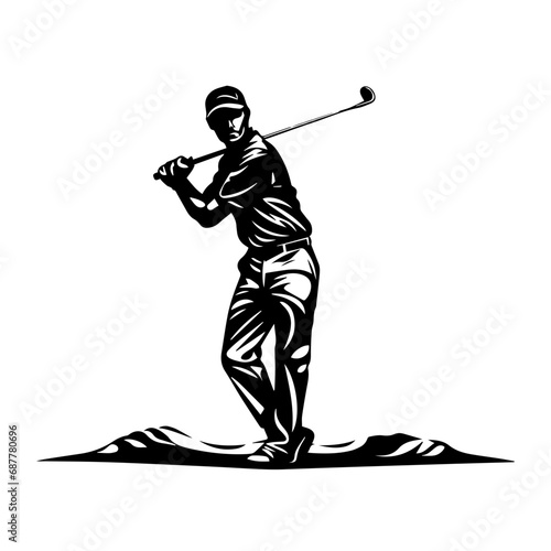 Golfing Logo Monochrome Design Style photo