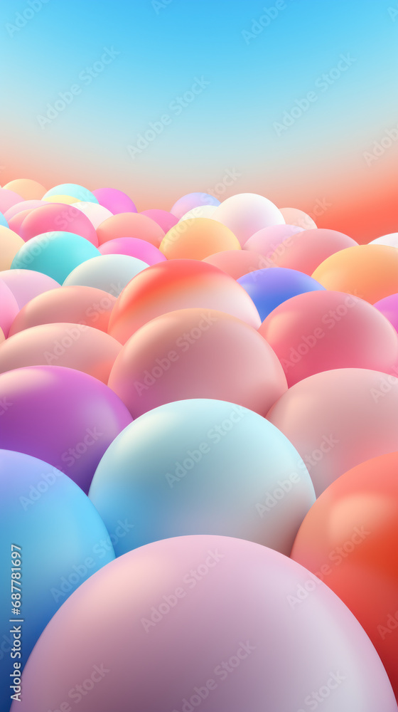 Abstract composition with many colorful random spheres, vertical background Abstract composition with many colorful random spheres, vertical background