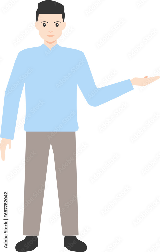 Male Employee Presenting Illustration Male Employee Presenting Illustration
