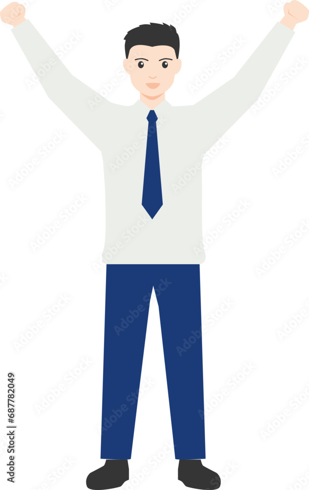 Business Man Raise His Hand Gesture Business Man Raise His Hand Gesture