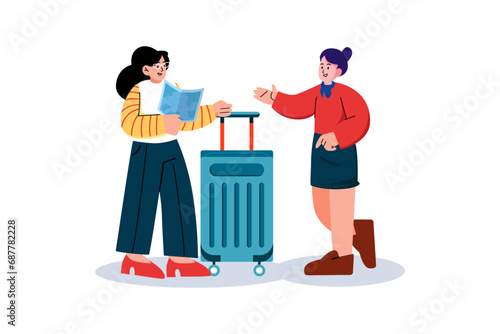 Travelling People characters Illustration concept on white background