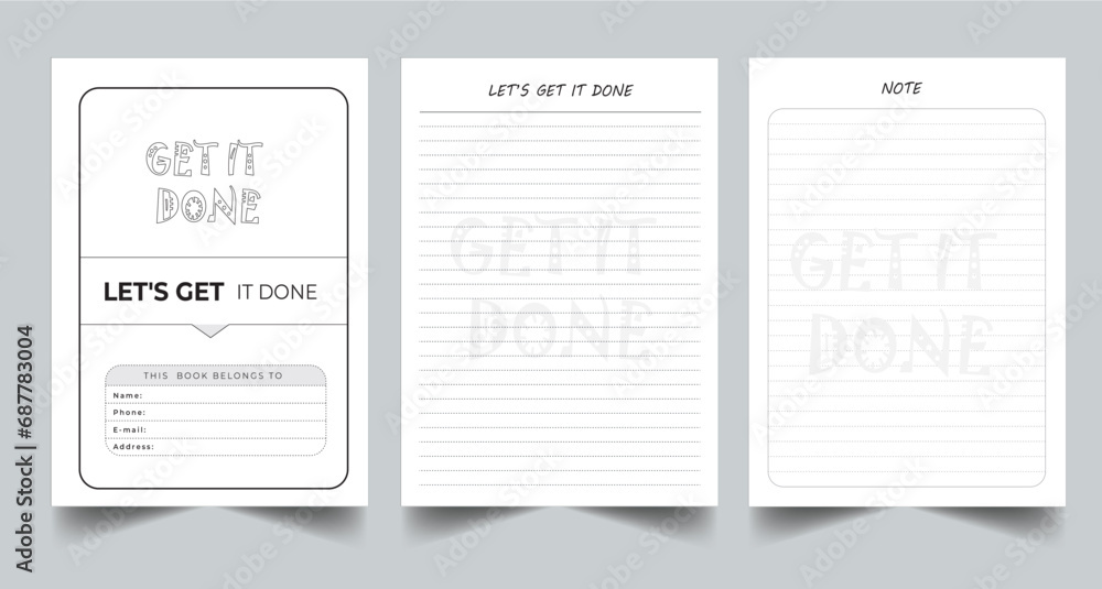 Editable Let's Get It Done Planner Kdp Interior printable template Design. Editable Let's Get It Done Planner Kdp Interior printable template Design.