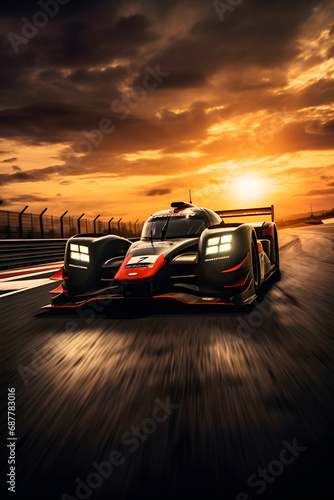 Race car on the race track at sunset © Andsx