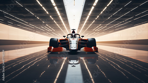 formula race car in an empty room © Andsx