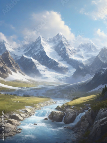 Majestic Mountain View Painting