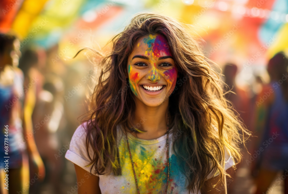 Indian women celebrating Holi party, Ai generated Images Indian women celebrating Holi party, Ai generated Images