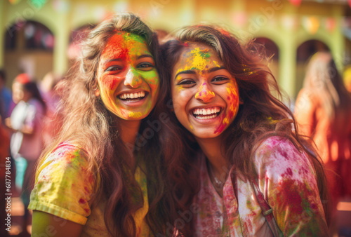 Indian women celebrating Holi party, Ai generated Images