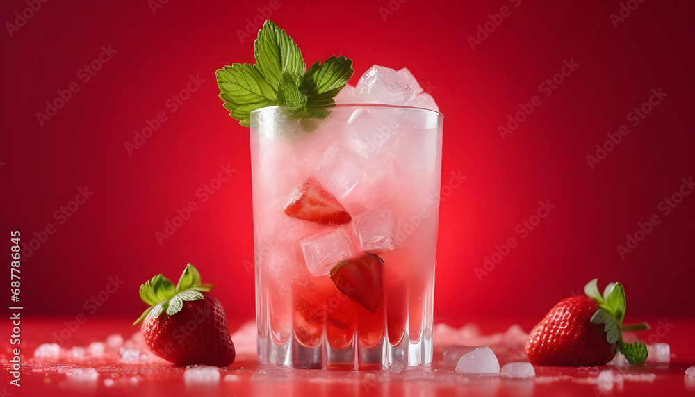 cocktail with strawberries and mint cocktail with strawberries and mint