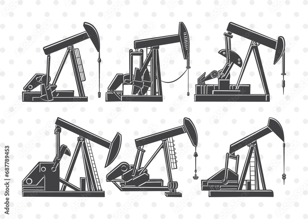 Pump Jack SVG, Pump Jack Clipart, Oil Pumpjack Svg, Oil Derrick Svg