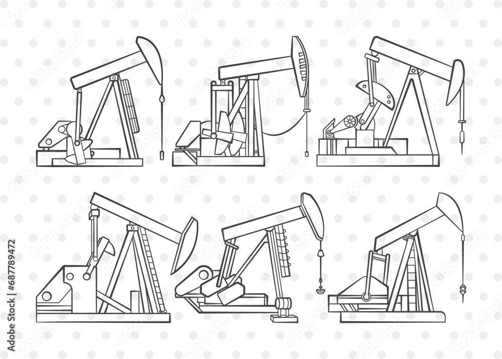 Pump Jack SVG, Pump Jack Clipart, Oil Pumpjack Svg, Oil Derrick Svg