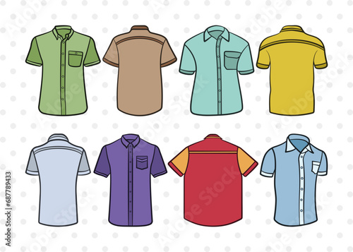 Short Sleeve Shirt SVG, Shirt Clipart, Plain Shirt Svg, Shirt Icon Svg, Man Dress Svg, Men Wear Svg, Men Clothe Svg, Shirt Bundle