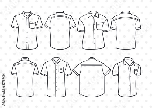 Short Sleeve Shirt SVG, Shirt Clipart, Plain Shirt Svg, Shirt Icon Svg, Man Dress Svg, Men Wear Svg, Men Clothe Svg, Shirt Bundle
