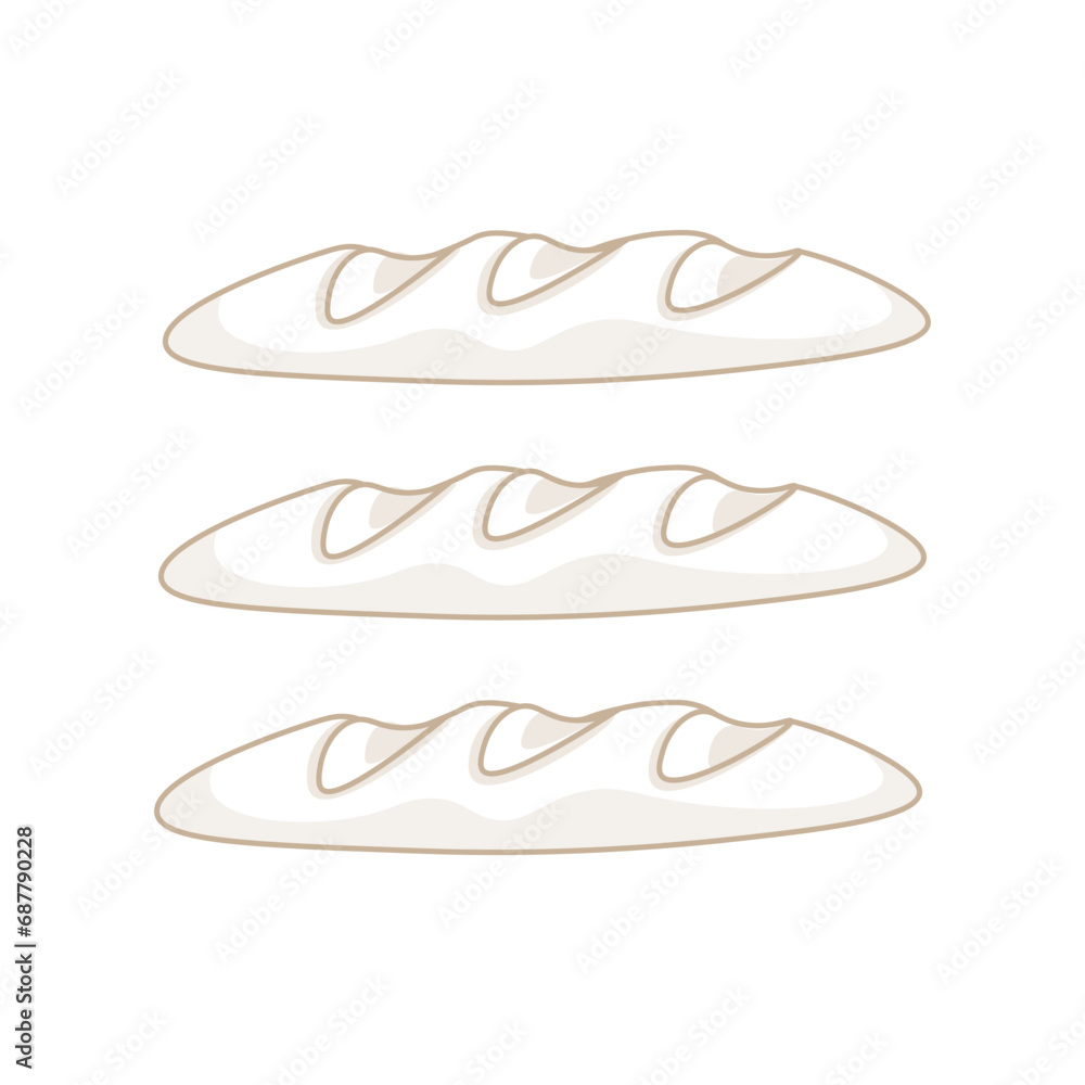 Simple line art baguette Vector illustration logo Simple line art baguette Vector illustration logo