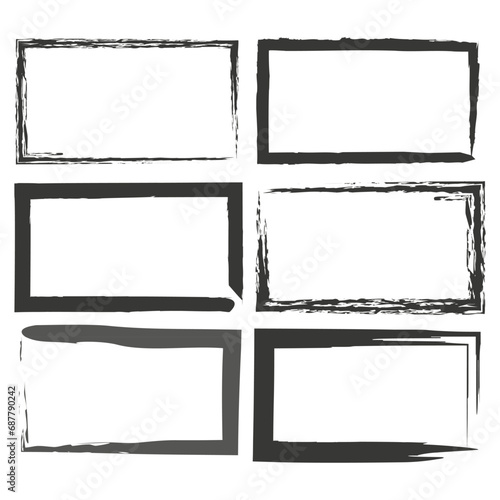 Wallpaper Mural Set of grunge Frames. Textured rectangles. Vector illustration. EPS 10. Torontodigital.ca