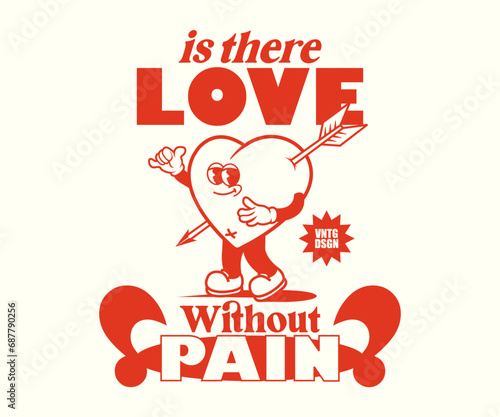 vintage illustration of love vector t shirt design, vector graphic, typographic poster or tshirts street wear and Urban style