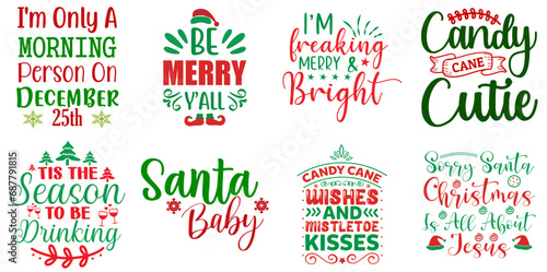 Happy Holiday and Winter Labels And Badges Set Christmas Vector Illustration for Magazine  Gift Card  Bookmark