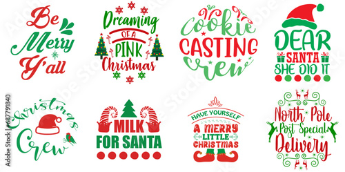 Christmas and Winter Hand Lettering Bundle Christmas Vector Illustration for Newsletter, Packaging, Vouchers