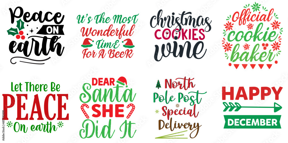 Merry Christmas and New Year Invitation Collection Christmas Vector Illustration for Mug Design, Announcement, Icon Merry Christmas and New Year Invitation Collection Christmas Vector Illustration for Mug Design, Announcement, Icon
