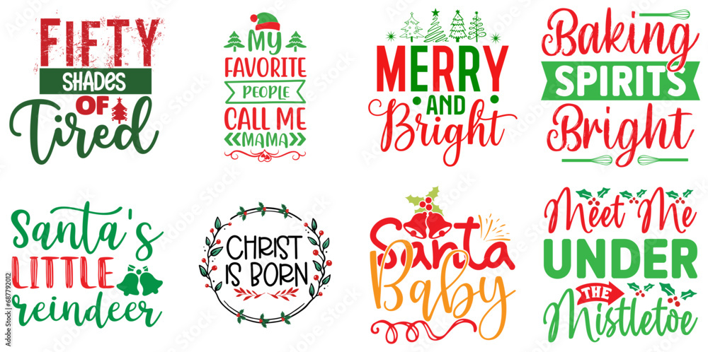 Happy Holiday and Winter Typographic Emblems Set Christmas Vector Illustration for Presentation, Flyer, Greeting Card Happy Holiday and Winter Typographic Emblems Set Christmas Vector Illustration for Presentation, Flyer, Greeting Card
