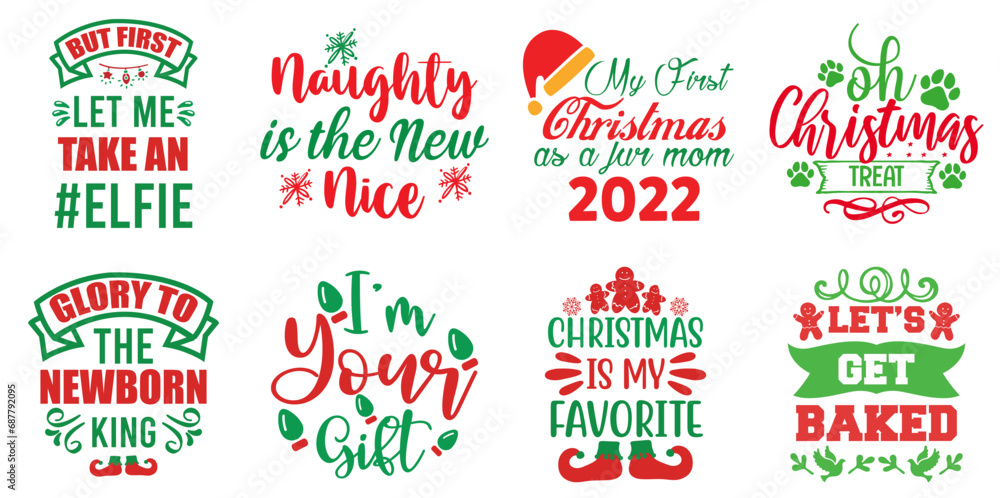Christmas and Holiday Typographic Emblems Set Christmas Vector Illustration for Bookmark, Printable, Printing Press Christmas and Holiday Typographic Emblems Set Christmas Vector Illustration for Bookmark, Printable, Printing Press