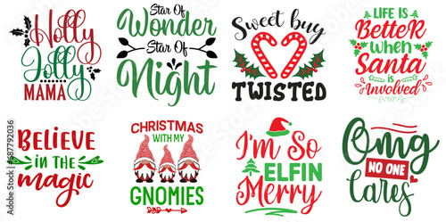 Christmas and Winter Calligraphic Lettering Set Christmas Vector Illustration for Packaging, Advertisement, Social Media Post