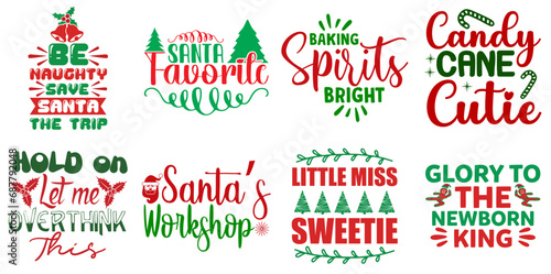Christmas and New Year Trendy Retro Style Illustration Bundle Christmas Vector Illustration for Advertising, Mug Design, Brochure