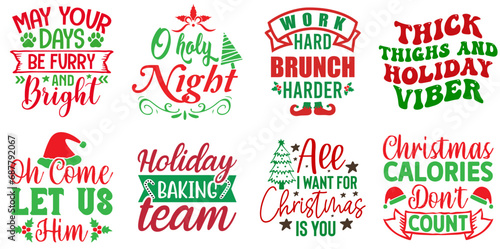 Merry Christmas Invitation Collection Christmas Vector Illustration for Decal, Advertisement, Label