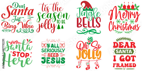 Happy Holiday and Winter Hand Lettering Collection Christmas Vector Illustration for Icon  Stationery  Postcard