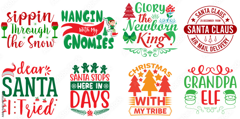 Merry Christmas Quotes Collection Christmas Vector Illustration for Announcement, T-Shirt Design, Brochure Merry Christmas Quotes Collection Christmas Vector Illustration for Announcement, T-Shirt Design, Brochure