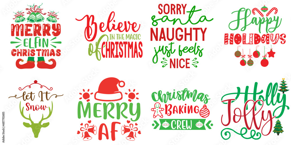 Christmas and Holiday Calligraphic Lettering Bundle Christmas Vector Illustration for Decal, T-Shirt Design, Book Cover Christmas and Holiday Calligraphic Lettering Bundle Christmas Vector Illustration for Decal, T-Shirt Design, Book Cover