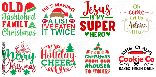 Christmas and Holiday Typography Set Christmas Vector Illustration for Printing Press  Newsletter  T-Shirt Design