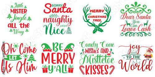 Holiday Celebration and Winter Typography Collection Christmas Vector Illustration for Sticker, Presentation, Logo © David