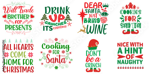 Merry Christmas and Winter Calligraphy Set Christmas Vector Illustration for Presentation, Newsletter, Decal