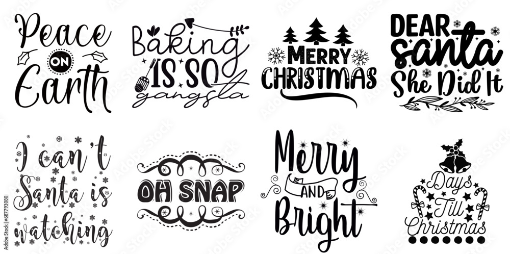 Merry Christmas and Happy Holiday Calligraphy Bundle Christmas Black Vector Illustration for Infographic, Announcement, Newsletter Merry Christmas and Happy Holiday Calligraphy Bundle Christmas Black Vector Illustration for Infographic, Announcement, Newsletter