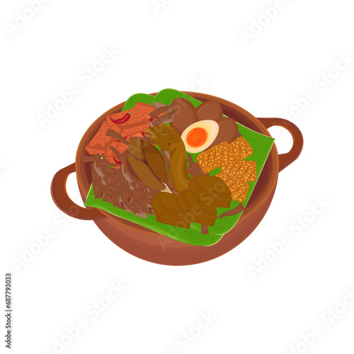 Gudeg traditional Cuisine Vector Illustration logo photo