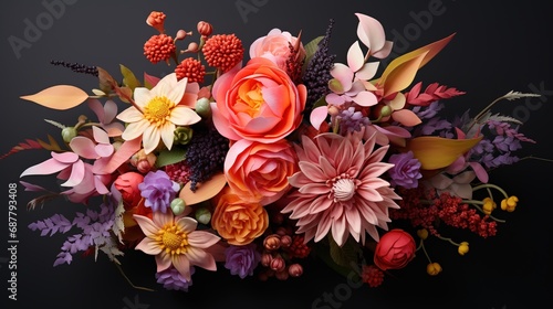 Beautiful flowers image. Generative Ai © mangsi