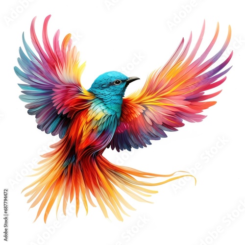 Gorgeous and vivid hues in bird feathers art