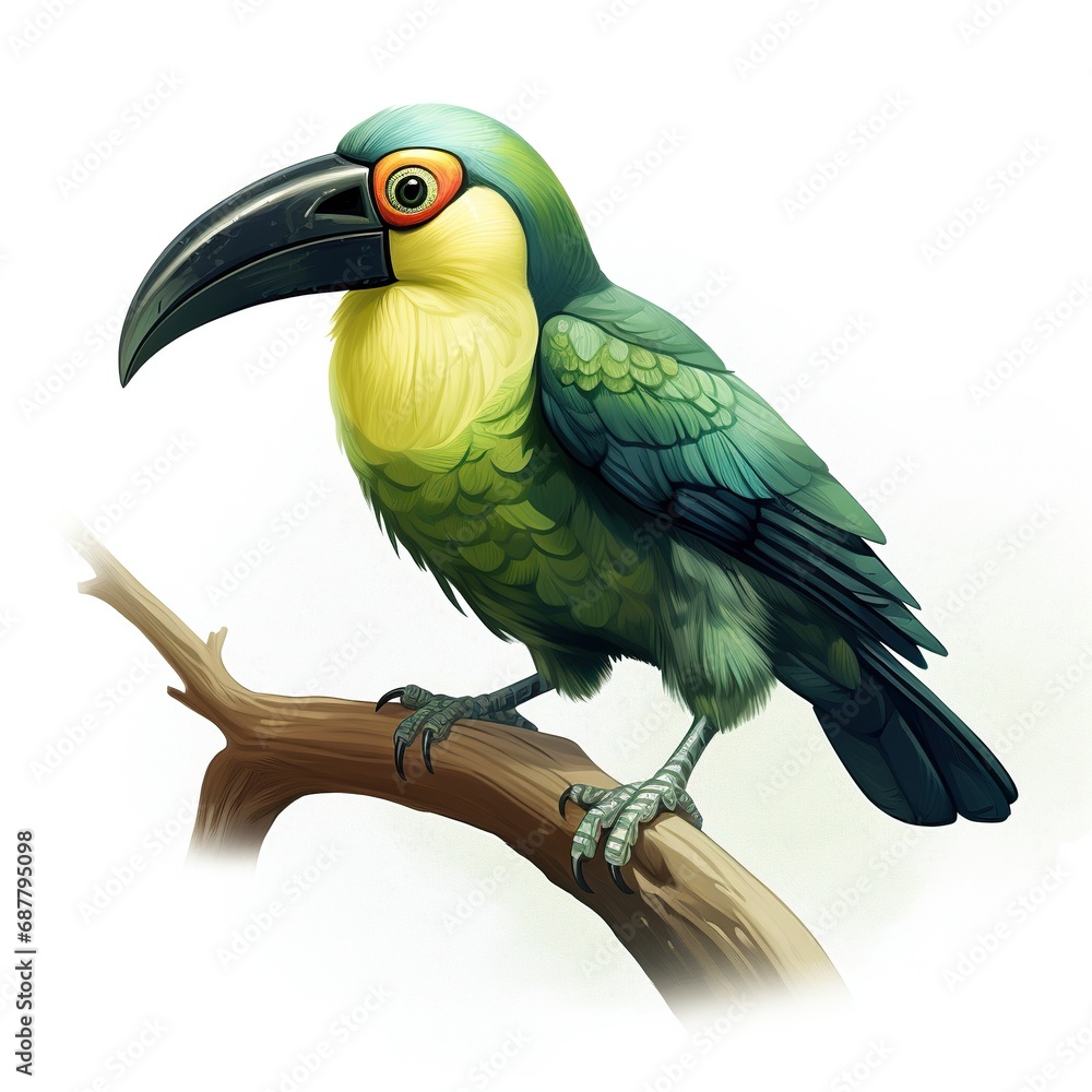 Fototapeta premium Goulds Toucanet full body on white background