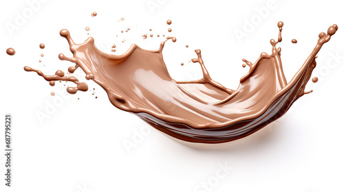 chocolate milk splash isolated on a white background