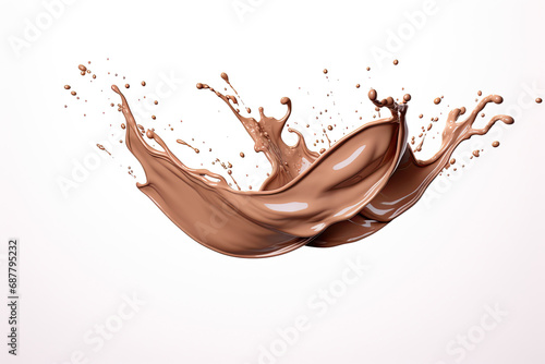 chocolate milk splash isolated on a white background