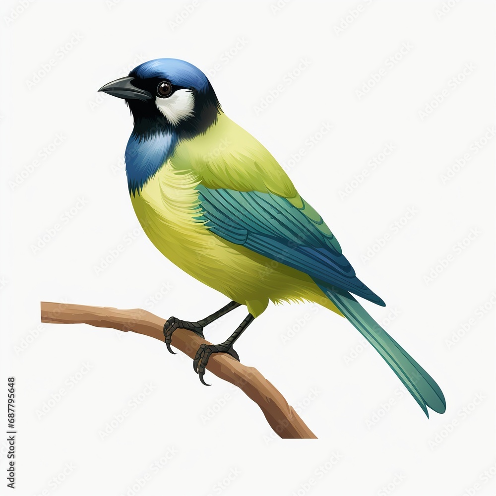 Naklejka premium Green Jay full body