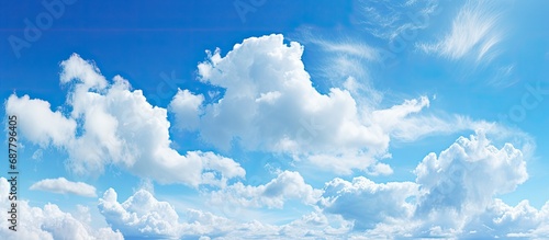 Cumulus and cirrus clouds. photo