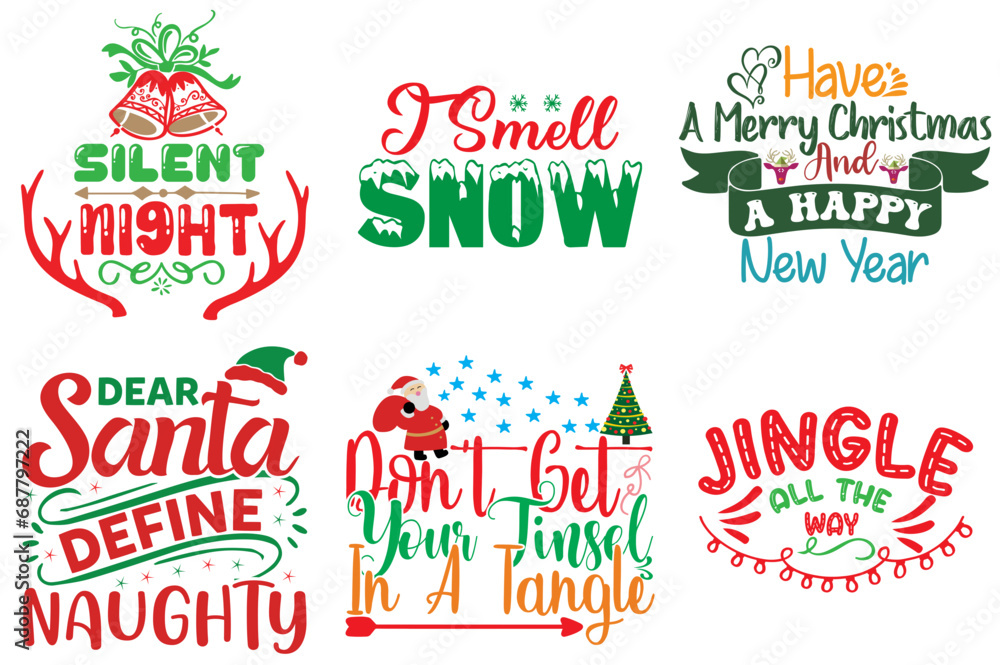 Merry Christmas and Winter Phrase Collection Christmas Vector Illustration for Brochure, Printing Press, Wrapping Paper Merry Christmas and Winter Phrase Collection Christmas Vector Illustration for Brochure, Printing Press, Wrapping Paper