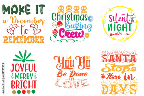 Christmas and Winter Hand Lettering Collection Christmas Vector Illustration for Holiday Cards  Bookmark  Presentation