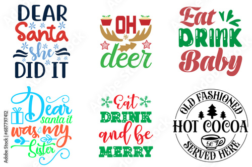 Christmas and Holiday Typography Collection Christmas Vector Illustration for Gift Card  Label  T-Shirt Design